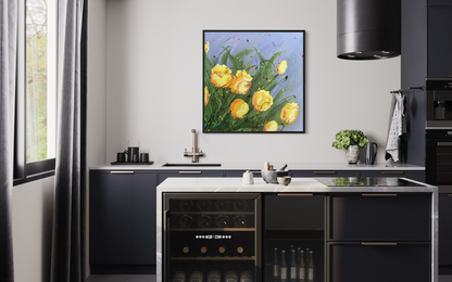 Lemon Bloom - Original Yellow Floral Painting