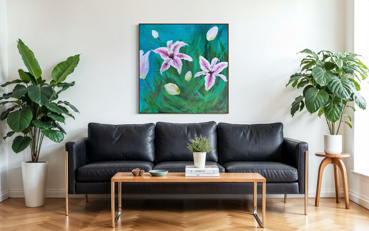 Stargazing - Large Original Contemporary Floral Painting