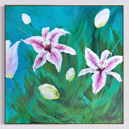 Stargazing - Large Original Contemporary Floral Painting