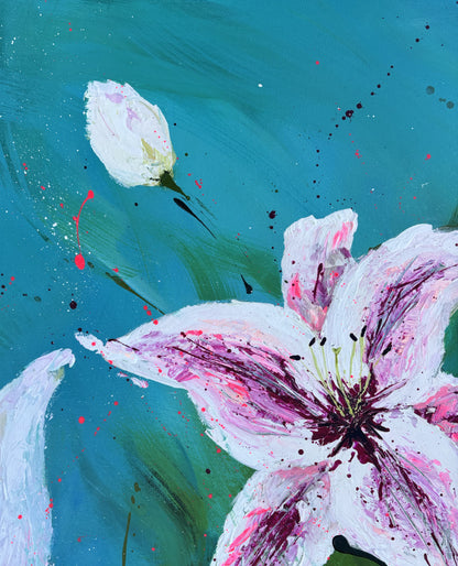 Stargazing - Large Original Contemporary Floral Painting